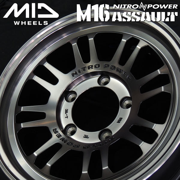 ジムニー 送料無料 MID ナイトロパワー M16 アサルト スティールクリア 175/80R16 ブリヂストン ブリザック DM-V3 スタッドレスタイヤホイールセット
