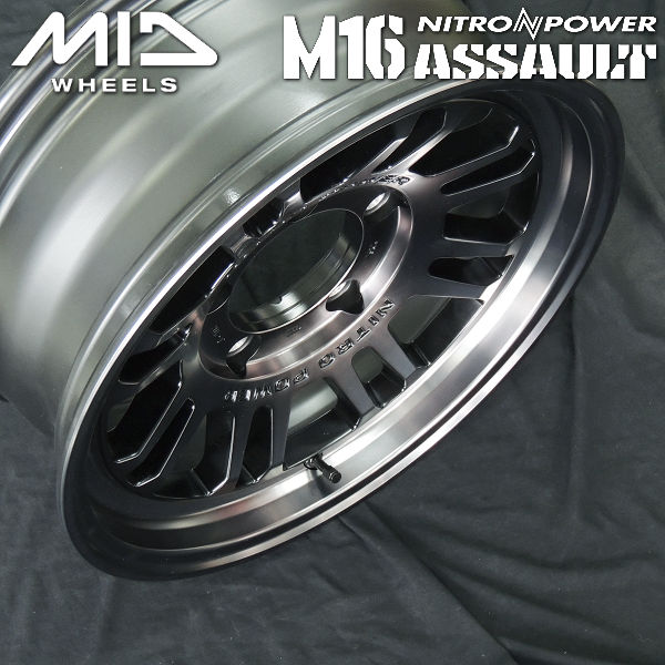 ジムニー 送料無料 MID ナイトロパワー M16 アサルト スティールクリア 175/80R16 ブリヂストン ブリザック DM-V3 スタッドレスタイヤホイールセット