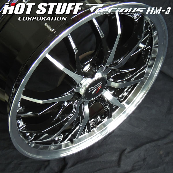 送料無料 デイズ スペーシア N-BOX タント 軽自動車 プレシャス HM-3 メタリックブラックポリッシュ 165/45R16 タイヤホイール 4本セット