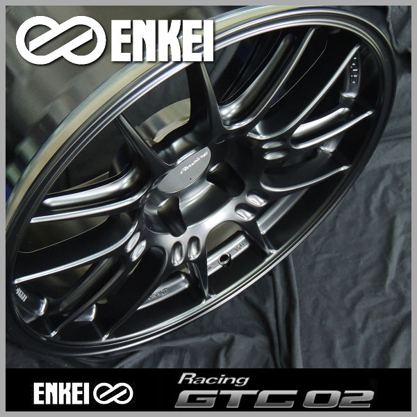 送料無料 GR86 86 BRZ カローラスポーツ レクサスCT 等に！ ENKEI エンケイ レーシングGTC02 マットブラック 215/45R17 タイヤ ホイールセット