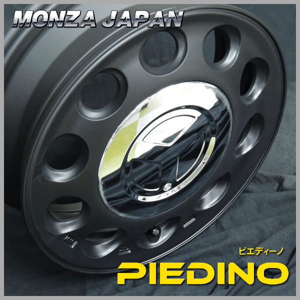 送料無料 エブリィ アトレーワゴン ピエディーノ セミグロスブラック 165/60R14 タイヤホイールセット