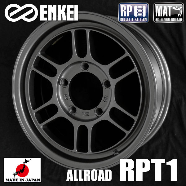 送料無料 ジムニー エンケイ ENKEI ALLOAD RPT1 マットガンメタ ヨコハマ ジオランダーA/T4 G018 ホワイトレター 185/85R16 4本タイヤホイールセット