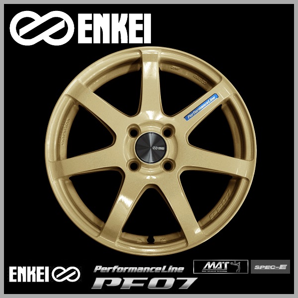送料無料 アトレー N-VAN などに ■ENKEI エンケイ パフォーマンスラインPF07 ■ゴールド ■16インチ 国産・軽量ホイール ■165/40R16
