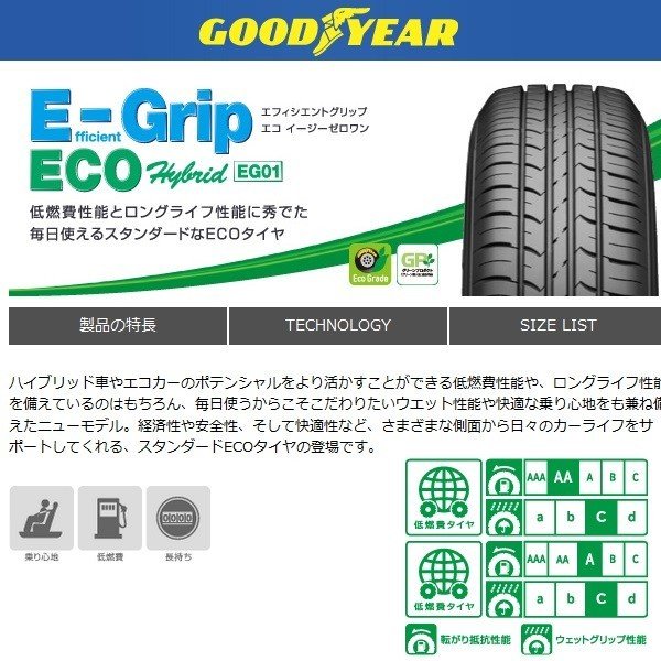 道内送料無料❗️185/70/14夏タイヤ☆グットイヤーエフィシェントグリップ