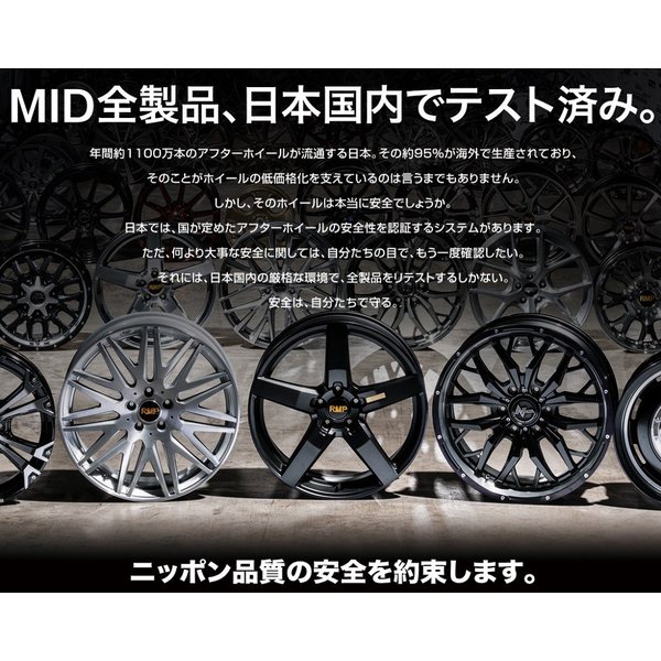 送料無料・アルミホイール4本  15inch 4.5J +45（4穴PCD100） ■軽自動車 N-BOX タント スペーシア などに！ ★JWL/JWL-T/VIA規格品 MID RX27 ブラックポリッシュレッドクリア