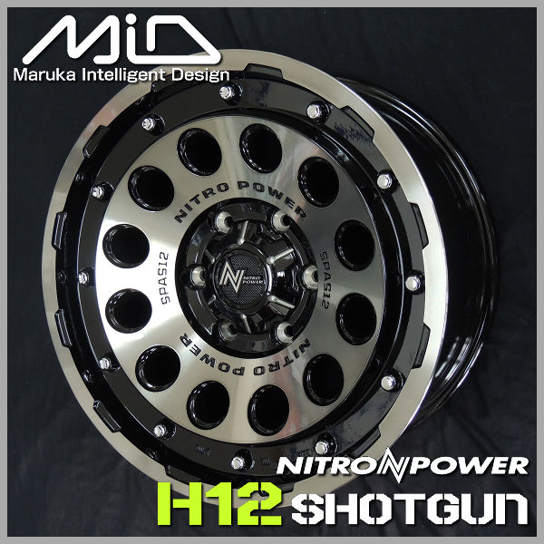 送料無料 ハイエース ナイトロパワー H12 SHOTGUN ブラッククリア 215/65R16 TOYO オープンカントリーR/T 荷重対応 ホワイトレター