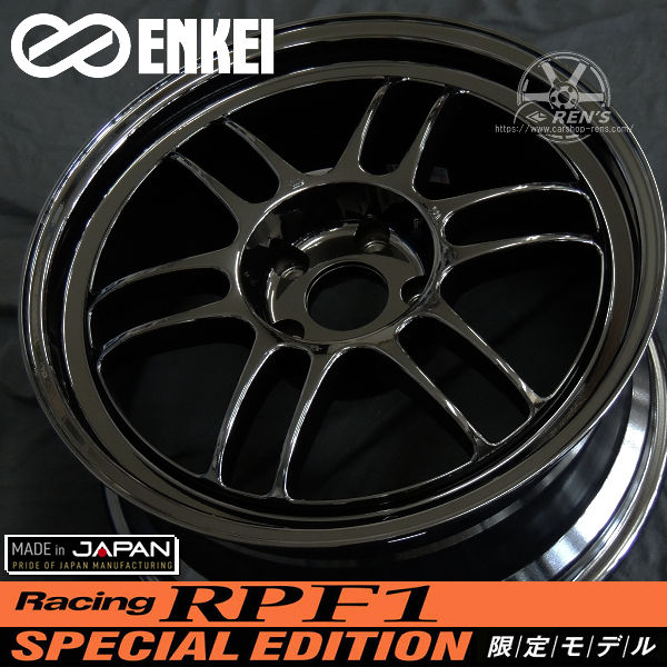 送料無料 4本 在庫有り 期間限定モデル ENKEI レーシング RPF1 SPECIAL EDITION 限定カラー グロスブラック Gloss Black × Papaya Yellow Sticker 18inch × 8.5J +30 5H PCD114.3 メーカー正規品