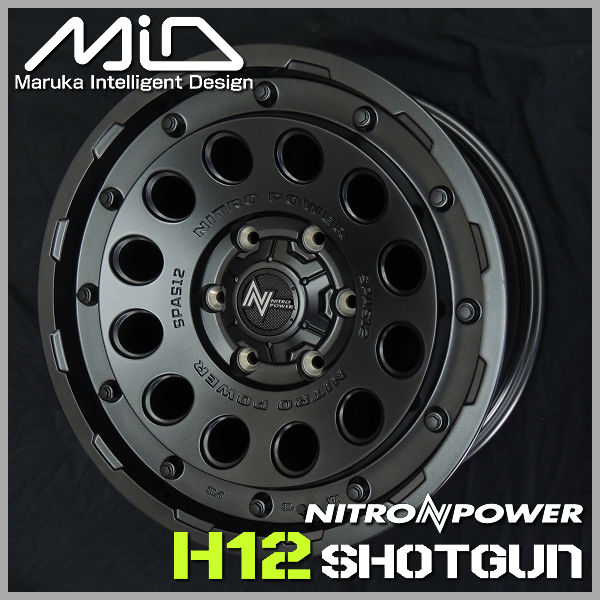 送料無料 200系ハイエース ナイトロパワー H12 SHOTGUN バレルブラック 215/65R16 荷重対応 ヨコハマ ジオランダー A/T G015 ホワイトレター