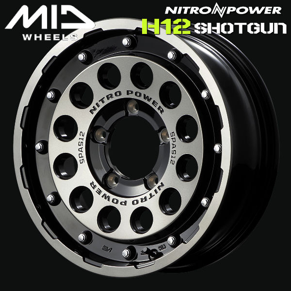 送料無料 ジムニーシエラ MID ナイトロパワー H12 SHOTGUN 16インチ