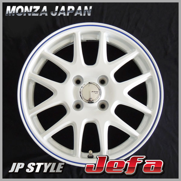 送料無料☆ タフト TAFT JEFA パールホワイト/ブルーライン 165/65R15