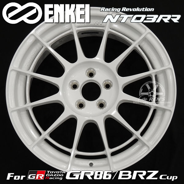 送料無料 ENKEI エンケイ レーシング レボリューション NT03RR For GR86 / BRZ Cup ホワイト 17インチ 7.5J +44（5穴PCD100） GR86 BRZ 専用ハブ径 56Φ 国産 軽量 ホイール 4本セット