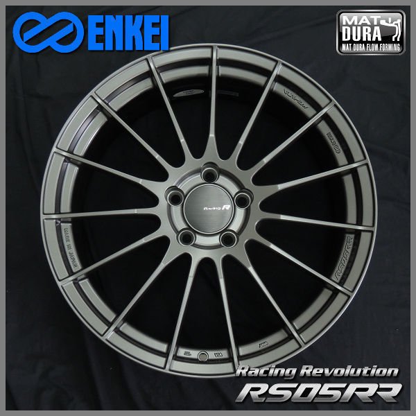 送料無料 ENKEI エンケイレヴォリューション RS05RR 国産 軽量ホイール 18インチ 8.5J +35 5H-114.3 マットダークガンメタリック ホイール4本セット