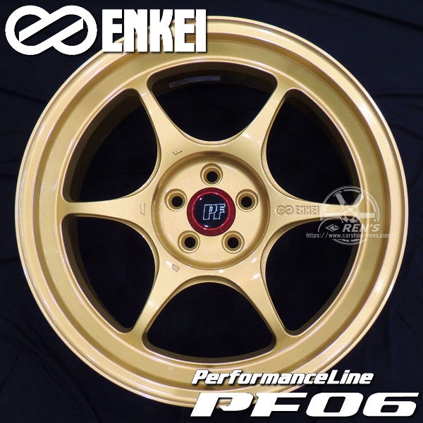 送料無料 GR86 BRZ カローラスポーツ に！ ENKEI エンケイ パフォーマンスライン PF06 ゴールド 8.0J +45 PCD100-5 225/35R19 タイヤ ホイール4本セット