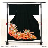 〔貸衣装〕留袖レンタル　薔薇熨斗 tc016【16点フルセット】/レンタル留袖/着物レンタル/結婚式/黒留袖/正絹/母親|留袖レンタル｜結婚式母親の黒留袖レンタル