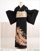 大きいサイズ 留袖レンタル th021【16点フルセット】黒留袖レンタル 母親 留め袖 着物レンタル 結婚式 黒留袖 親族 正絹 高級留袖 tomesode 貸衣装 広巾 幅広 ＬＬサイズ 大きめ 人