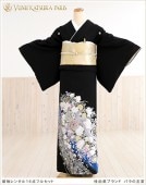 桂由美 留袖レンタル ts034-2 黒留袖レンタル バラの王室【レンタル　黒留袖】【留め袖】【貸衣装】【結婚式】【往復送料無料】留袖レンタル【留袖フルセット】新品足袋プレゼント【女性和服】【母親】人