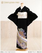 【留袖　レンタル】 桂由美 （レンタル留袖）（留袖レンタル）ts089　神秘な花　【レンタル　黒留袖】【黒留袖レンタル】【留め袖】【貸衣装】【結婚式】【往復送料無料】留袖レンタル【留袖フルセット】新品