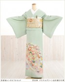 色留袖 レンタル　it050　色留袖レンタル　結婚式　着物レンタル　色留袖　留袖レンタル　色留袖レンタル　食事会　色留袖　表彰式　　五つ紋　親族　姉　祖母　式典　人気　正絹　往復送料無料　京友禅 パス