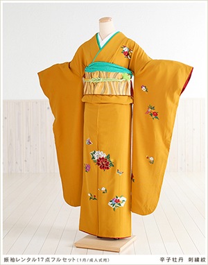 成人式用の振り袖 絹100% 美品 成人式 振袖 正絹 フルセット 155cm~165cmの方用【1013】 - メルカリ