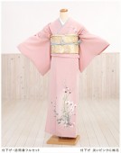 卒業式 母 着物 hw1002 訪問着レンタル 着物レンタル n入学式 七五三 ママ お宮参り 訪問着フルセット 結婚式 人気 kimono 卒園式 お茶 イベント 発表会【淡ピンクに梅と蘭】