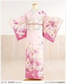 卒業式 母 着物 hw1280 入学式 着物レンタル ママ 〔訪問着レンタル〕七五三 結婚式 付け下げ 訪問着フルセット お宮参り 753 卒園式 華やか 母親 貸衣装 人気 お茶会 正月  ピンクに