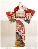 訪問着 レンタル hw1296〔卒業式 母 着物〕〔入学式 着物レンタル ママ〕 結婚式　七五三　付け下げ　訪問着フルセット　お宮参り　753　卒園式　母親　貸衣装　総柄訪問着 白地に古典慶びの和華|