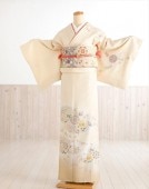 卒業式　母　着物レンタル hw1338 黄色クリームに金彩慶びの華々 訪問着レンタル【付下げ・訪問着フルセット】お宮参り/貸衣装/753/入学式/結婚式/卒園式/正絹/結婚式/七五三/ママ/母親//h