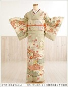 訪問着レンタル フルセット hw1332 七五三 結婚式 着物レンタル 付け下げ  訪問着 お宮参り 753 卒業式 卒園式 入学式 ママ 母親 母 貸衣装 人気 「ジャパンスタイル」 木蘭色に慶び吉