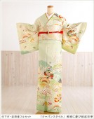 訪問着レンタル hw1335 卒業式 母 着物 入学式 着物レンタル フルセット 付け下げ  訪問着 お宮参り 753 卒園式 入学式 ママ 母親 貸衣装 人気 「ジャパンスタイル」 黄緑に慶び縁起彩