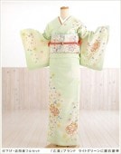 訪問着レンタル 七五三　結婚式 フルセット hw1356　着物レンタル 付け下げ  訪問着 お宮参り 753 卒業式 卒園式 入学式 ママ 母親 母 貸衣装 人気 「乙葉」ブランド ライトグリーンに麗