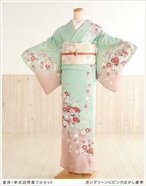 単衣　訪問着　Sサイズ 楽天市場】訪問着レンタル 小さいサイズ hw1418s 卒業式 小さめ