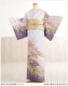 【夏用】単衣訪問着レンタル　淡紫に慶びの華束ね熨斗 sh1065【訪問着フルセット】/単/着物レンタル/お宮参り/貸衣装/イベント/サマー/夏/６月/７月/８月/９月/付け下げ/結婚式/涼しい/ママ/