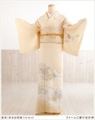 単衣 訪問着レンタル sh1081 夏用 着物レンタル 付下げ フルセット 結婚式 お宮参り 夏 ６月 ７月 ８月 ９月 付け下げ 涼しい ママ 母 母親 houmongi 正絹「クリームに慶び金彩華