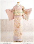 単衣 訪問着レンタル 夏用 sh1082 着物レンタル 付下げ フルセット 結婚式 お宮参り 夏 ６月 ７月 ８月 ９月 付け下げ 涼しい ママ 母 母親 houmongi 正絹「アッシュピンクに慶び