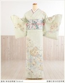 単衣 訪問着レンタル 夏用 sh1094 着物レンタル 付下げ フルセット 結婚式 お宮参り 夏 ６月 ７月 ８月 ９月 付け下げ 涼しい ママ 母 母親 houmongi 正絹「涼緑に彩りの吉祥華」