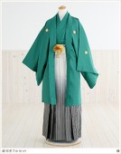 紋付袴レンタル/男　mo022 緑/グリーン Ｍサイズ 【紋付きフルセット】《羽織袴レンタル》《着物レンタル》〔披露宴〕〔男性着物〕〔卒業式〕〔結婚式〕〔二次会〕〔前撮り〕〔イベント〕〔和服〕〔貸衣装