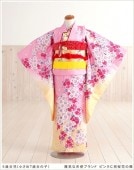〔５歳女の子〕（小さめ７歳）七五三レンタル　陽気な天使ブランド×ピンクに祝桜花の舞  j5005【5歳女児/女の子七五三】〔フルセット〕《レンタル七五三》《753レンタル》〔子供着物〕〔2022〕〔貸