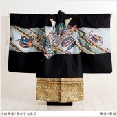 男の子 七五三 レンタル d5019 黒兜×軍配【５歳男児/男の子七五三】〔フルセット〕〔着物レンタル〕《レンタル七五三》《753レンタル》〔七五三　セット〕〔貸衣装〕〔子供着物〕〔五歳〕〔5才〕〔人