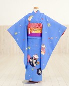 〔７歳 女の子 七五三〕〔フルセット〕〔着物 レンタル〕 j7018 水色うさぎ【７歳 着物 七五三】〔七五三 レンタル〕〔753〕〔子供着物〕〔結婚式〕〔発表会〕〔2022〕〔貸衣装〕〔七歳〕〔7才