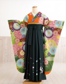 卒業式 袴 レンタル　oh1212【卒業袴フルセットレンタル】女性　大学　短大　専門学校　謝恩会　高校　大きめ小学生　２月　３月　４月　袴レンタル　人気　春　往復送料無料「紅一点」ブランド オレンジに