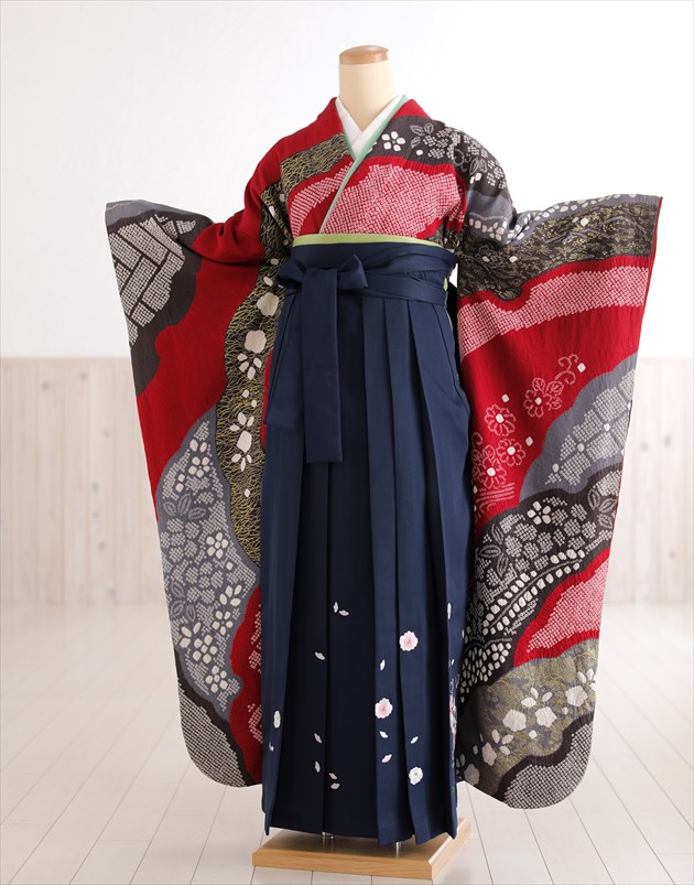卒業式 袴セット NO31 大人プラス可愛い 袴用着物 新品 0120⑩（貸衣裳 