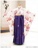 【袴レンタル】3歳 女の子 七五三レンタル h3904 女の子 七五三着物レンタル 2020 貸衣装 ３才 753 結婚式 かわいい おしゃれ 子供着物 人気 白地にかわいい吉祥彩花|女の子七五三《３