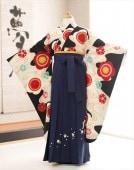 小学生 袴レンタル 小学校卒業式 h0172 フルセット 女の子 ジュニア袴 着物レンタル 卒業袴 ハイカラさん 12歳 13歳 ６年生 イベント 謝恩会 人気 かわいい レトロ モダンrental 