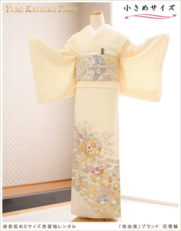 S-3）正絹 三つ紋 色留袖 比翼なし 袋帯2点セット S-3）