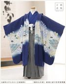 七五三 三歳 男児 被布 着物フルセット 日本製 陽気な天使 NO34319 七五三 着物 3歳 男の子 被布セット「水色×白 葵の丸」日本製 三
