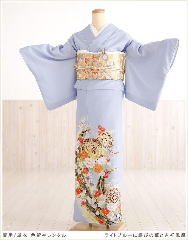 夏用色留袖レンタル（単衣）｜五つ紋｜結婚式｜式典｜着物レンタル