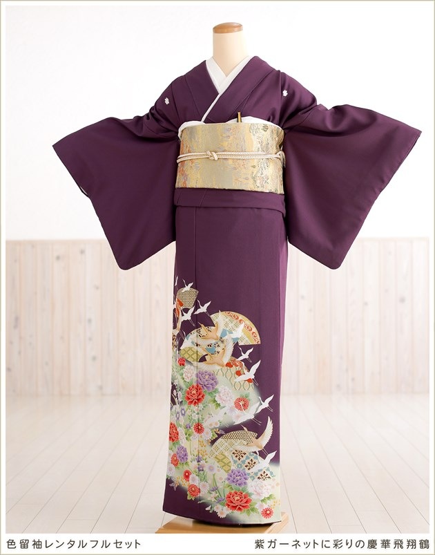 夏用色留袖レンタル（単衣）｜五つ紋｜結婚式｜式典｜着物レンタル