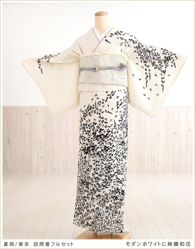 夏用訪問着レンタル。単衣タイプの訪問着、母親着物レンタル
