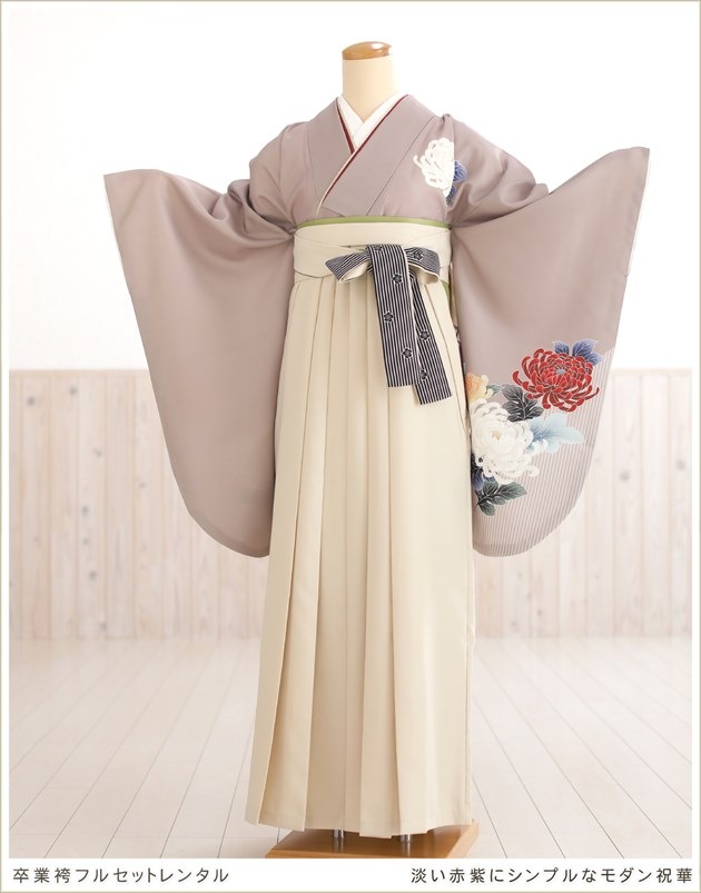 貸衣裳ぽえむ 女性用袴 レンタル 学生 大学 短大 専門学校 卒業式 二尺袖 かわいい フルセット