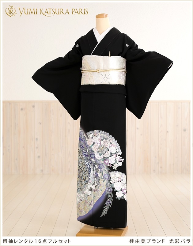 B81【洗える着物】付下げ黒留袖等10枚★美品/着用/観光/レンタル★ 留袖レンタル｜結婚式｜フルセット｜母親着物レンタル｜桂由美の黒留袖